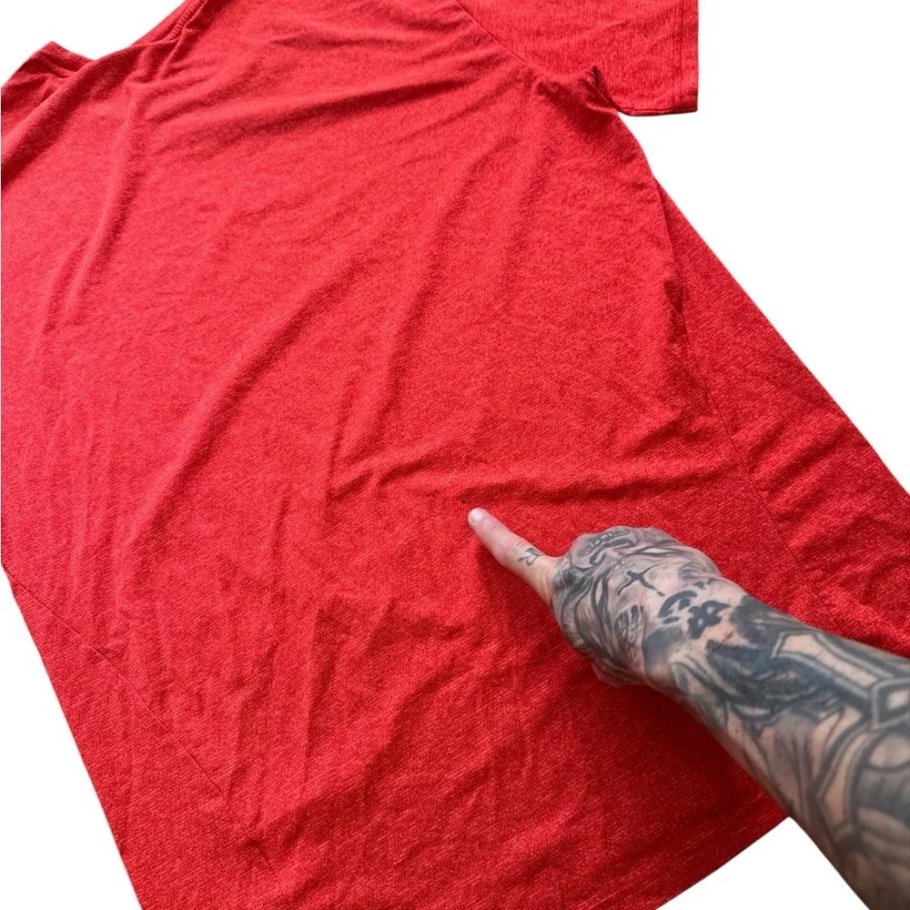 Nike Dri-Fit Red Men’s T-Shirt Size Large Nike Logo Basic Tee‎ Stretch Swoosh